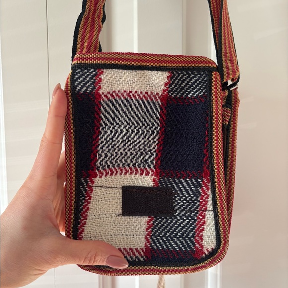 Woven Red Crossbody Bag with Decorative Knot - Picture 9 of 11